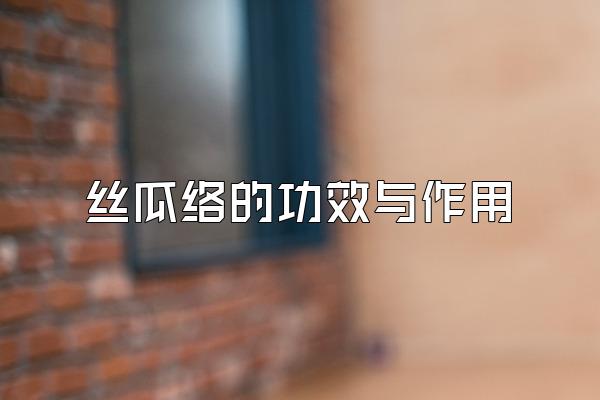 丝瓜络的功效与作用