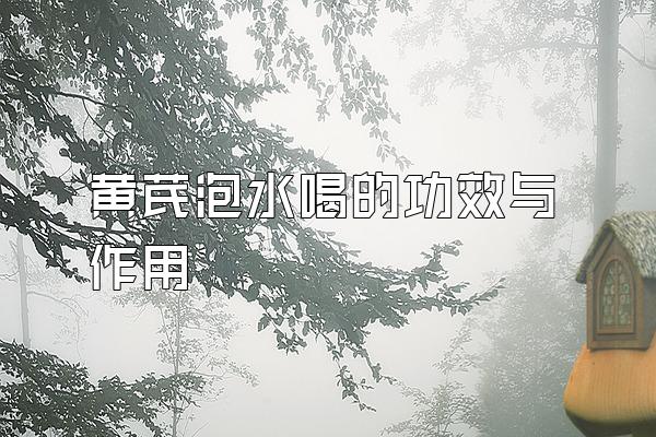 黄芪泡水喝的功效与作用